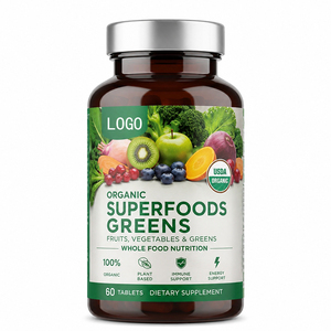 Complément alimentaire naturel pour adultes, fruits et légumes biologiques personnalisés, multivitamines, superaliments, super-verts, antioxydants, sans gluten, végétarien - Product Image 1