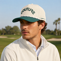Casquette de golf 6 panneaux avec logo brodé personnalisé, haute qualité, faible MOQ, avec sangle, pliable, respirante, ventilée, motif léopard classique