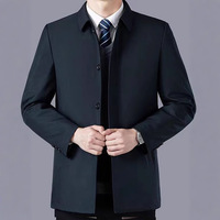 Vente en gros d'usine, veste bomber haut de gamme pour homme d'âge moyen et âgé, printemps automne, streetwear, bouton, haut décontracté
