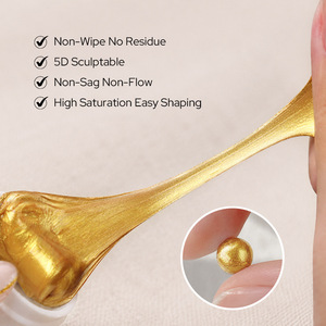 Gel de sculpture pour ongles solide non collant, or, argent, métallique, gel de modelage 3D, gel UV LED pour nail art en boîte, vente en gros - Product Image 5