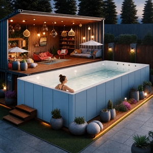 Ensemble complet <span class=keywords><strong>de</strong></span> <span class=keywords><strong>piscine</strong></span> modulaire préfabriquée en aluminium et fibre <span class=keywords><strong>de</strong></span> verre <span class=keywords><strong>de</strong></span> 25 pieds avec pompe et filtre, durable, en FRP - Product Image 1