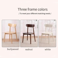 Chaise de salle à manger nordique moderne en bois d'hévéa à dossier haut avec design ergonomique pour salons et mariages