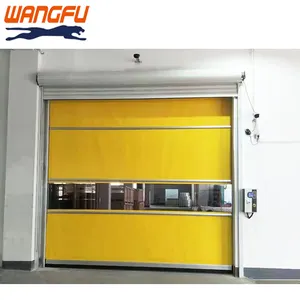 Windproof PVC Plastic Fabric Flexible Roller Shutter Stacking Transparent High Speed Door For Warehouse