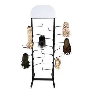 Benutzer definierte Salon Store Human Mannequin Head Flechten Haar Perücke Extensions Beispiel Metall Display Rack Stand