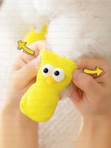 Zhong de निर्माता थोक नरम लुभावनी बुना हुआ फैशन प्यारा विरोधी स्लिप लोगो पकड़ पालतू जानवर छोटे कुत्ते मोजे - Product Image 5