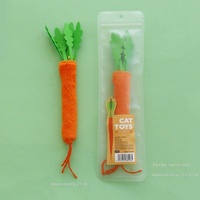 Mainan Kucing Wortel dari Kain Felt dengan Tongkat Silvervine, Alami untuk Menggigit dan Merawat Gigi, Cocok untuk Anak Kucing untuk Digigit dan Dimainkan