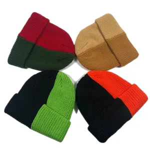 OEM Amazo popolare popolare acrilico grosso colorato spesso grosso cappelli invernali ricamo personalizzato logo berretto di alta qualità unisex