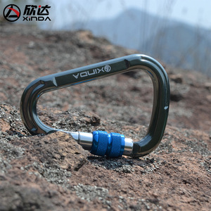 Xinda D Type Carabiner Aluminum Alloy Blue Quick Release Mountaineering Climbing <b>Equipment</b> - Product Image 5