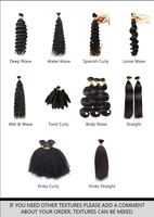 Cheveux humains bouclés non traités en vrac pour tressage, sans trame, effet mouillé et ondulé, extensions de cheveux en vrac pour tressage