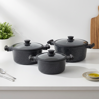 Ensemble de casseroles en granit SANLANG compatibles avec l'induction, non toxiques, en aluminium moulé, antiadhésives, pour la cuisine