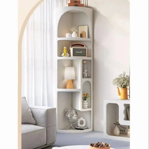 Mobile ad Angolo di Lusso Leggero, Scaffale Integrato, Armadietto da Parete ad Angolo, Mobile Triangolare Nordico, Mensola Angolare da Parete - Product Image 4