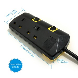 Güç şeridi uzatma kurşun ile 2 İngiltere Outlet dalgalanma koruyucusu kişisel anahtar - Product Image 6