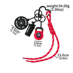 <span class=keywords><strong>Mini</strong></span> haltère 3D de fitness, porte-clés de gym pour femmes et hommes, pendentif de sac tendance, breloque de sac pour athlètes passionnés, cadeau pour clés de voiture - Product Image 1