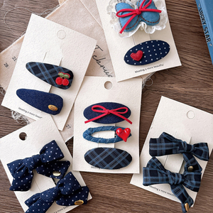 Набор заколок MIO Sweet для девочек, 2/3 шт. в комплекте: заколки-бабочки, заколки-вишенки, заколки-гвоздики в клетку и заколки-сердечки - Product Image 5