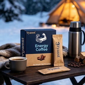 Café Instantáneo Tostado Botánico Mixto 10g*10 Sobres, Caja de Papel Kraft Azul Marino con Diseño de Granos de Café, para Camping al Aire Libre, OEM, Venta al por Mayor - Product Image 6