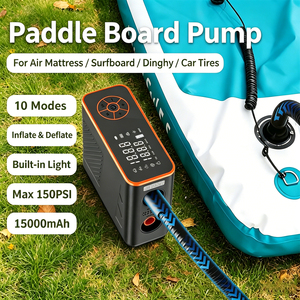 Pompe à air électrique sans fil 150 PSI, <span class=keywords><strong>gonfleur</strong></span> rapide portable avec écran LCD numérique pour SUP, planche à pagaie, kayak, bateau pneumatique, tente - Product Image 1