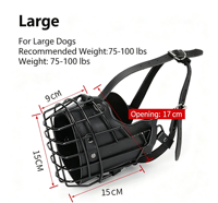 USMILEPET Direct usine Muselière pour chien en cuir et métal, robuste, type panier en fil métallique, pour grands chiens, pour le travail et l'entraînement
