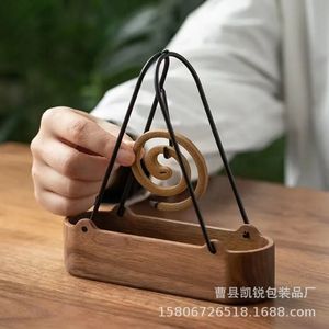 Wooden Outdoor Mosquito Coil Holder Solid Wood Hanging Incense Basket Portable <b>Camping</b> <b>Storage</b> <b>Box</b> Rectangular Simple Design - Product Image 3