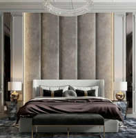 Panneau mural de tête de lit d'hôtel cinq étoiles au design moderne personnalisé, en tissu antistatique, papier floral et mousse PE, facile à installer pour la maison