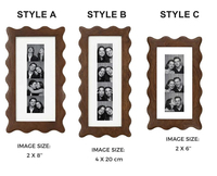 Bingkai Foto Kayu Tepi Bergelombang Buatan Tangan Vintage Ramah Lingkungan Tahan Air untuk Bingkai Putih Alas Foto Bingkai Strip Foto
