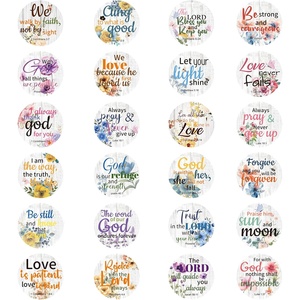 Pegatinas florales de escritura cristiana, versículo bíblico para sellos de calcomanías de sobres, tarjetas, manualidades y decoraciones para fiestas, 1,5 pulgadas de diámetro - Product Image 1