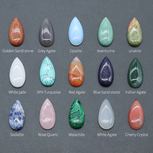15x30mm 눈물방울 모양 원석 카보숑 플랫백 마노 카보숑 스톤, 목걸이 쥬얼리 제작 DIY용 - Product Image 3