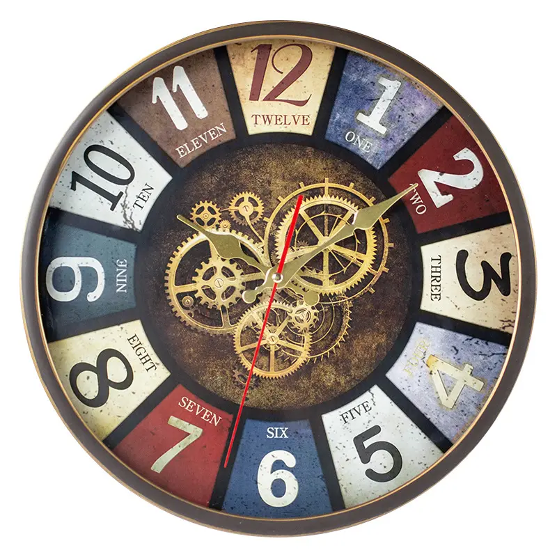 北欧ファッションオールドプノンペン雰囲気時計ペンダント12インチヨーロッパとアメリカンスタイルのレトロなクリエイティブクォーツ時計
