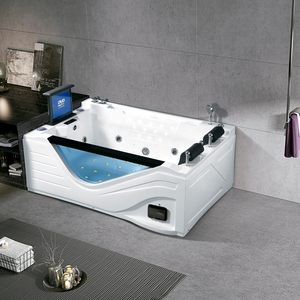 프리스탠딩 럭셔리 아크릴 스파 온열 <span class=keywords><strong>2</strong></span>인용 욕실 욕조 하이드로 마사지 월풀 폭포 배수구 LED 조명 TV - Product Image 3