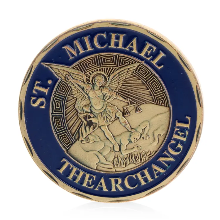 شعار مخصص محفورة سانت مايكل ملاك سانت مايكل عملة تذكارية