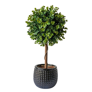 Venta al por mayor plástico artificial imitación boj topiario hierba bola plantas artificiales decoración interior hogar paisaje artesanías - Product Image 2