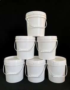 Balde Redondo de Plástico Personalizado de 1L-10L, Ecológico, Durável, com Alças de Metal para Tinta, Impressão de Logo Personalizada em Serigrafia - Product Image 3