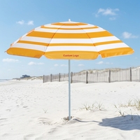Parasols de plage publicitaires en polyester légers, rayés, portables, bon marché, promotionnels, fabriqués en usine, pour les événements sportifs