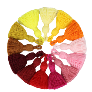 Muestra Gratis: Llavero de Borla Grande de Algodón de 8cm, Multicolor, con Decoraciones Lavables de Cuero para Prendas y Cortinas, Marca Shengwei - Product Image 4