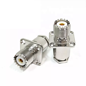 Suministro de fábrica UHF hembra Jack SO239 PL239 conector brida de 4 orificios para cable LMR240 RG213 RG214 conectores coaxiales RF - Product Image 1