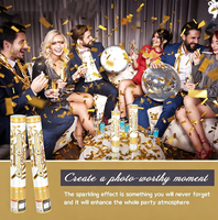 Canon à confettis doré portable personnalisable de 30 cm pour mariage, remise de diplôme et célébrations saisonnières