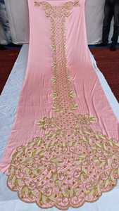 Robe en tissu de soie Dirac somalien perlé à la main à haute vente meilleur prix d'exportation avec broderie haute perlée - Product Image 3