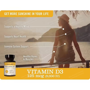 Cápsulas de Gel Suave D3K2 Personalizadas para la Salud Ósea en Adultos, 90 Cápsulas por Frasco, 125 mcg (5000 UI) de Vitamina D3 - Product Image 3