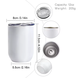 USA Warehouse 10oz 12oz 20 oz 30oz <b>Eco</b>-Friendly Sublimation Blanks Wine White Skinny Stainless Steel Vintage Thermal Tumbler - Product Image 6