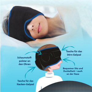 Comfortable <b>Sleep</b> Mask Cooling Eye Mask <b>Light</b> Blocking For Summer Nap Cotton Material Black Blue Pink - Product Image 1