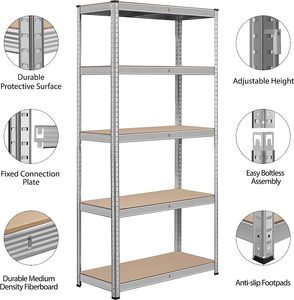 <span class=keywords><strong>Scaffali</strong></span> per Garage in acciaio a 5 livelli con ripiani in metallo con <span class=keywords><strong>dimensioni</strong></span> di protezione contro la corrosione H150 X W70 X D30 - Product Image 2