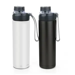 Motivational Handgrif Bottle With Leakproof Screw Lid 700Ml Stainless Steel Insulated Water Bottle Double Walled 304