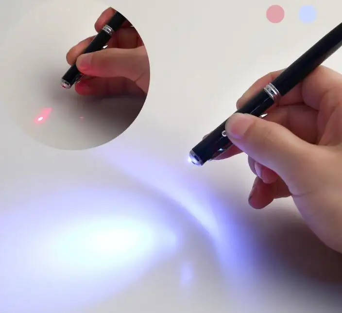 Multi función lápiz puntero láser rojo de luz láser pen 3 en 1 led bolígrafo