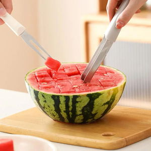 Wholesale Watermelon Cutter Slicer Stainless Steel Fork <b>Tool</b> <b>Fruit</b> Carving <b>Tools</b> Set for - Product Image 6