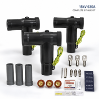 Kit de câblage blindé séparable avant-arrière 10kV 15kV 630A avec connecteur en T pour armoire de commutation RMU et câble d'alimentation XLPE