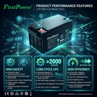 Batería de Plomo-Ácido Sellada sin Mantenimiento FirstPower LFP1280 de 12 Voltios y 80 Ah para Gabinete de Comunicaciones, Sistema de Alimentación Ininterrumpida (UPS) y Energía de Respaldo