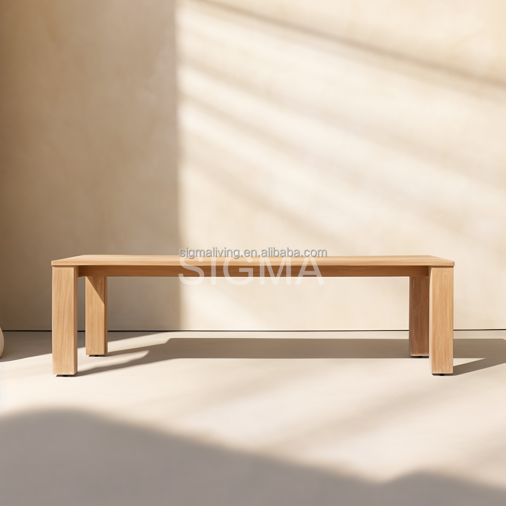 Custom garden outdoor furniture set rectangle table handcrafted all weather teak wooden dining chair