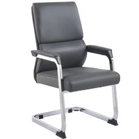 Nouvelle Arrivée Chaise de Bureau et d'Invité au Design Moderne, Revêtement en Cuir PU, Assise et Dossier Rembourrés Chromés, Soutien Confortable