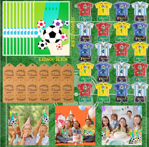 Pulseras de Fútbol, Llaveros de Pelota de Espuma, Pajitas, Silbato, Bolsas de Regalo, Pegatinas de Tatuajes, Juguetes de Laberinto para Fiestas de Fútbol - Product Image 3