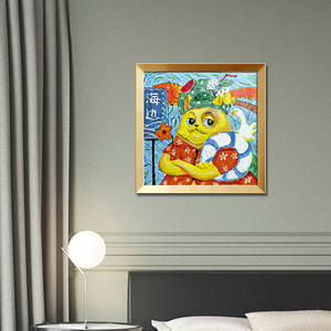 Peinture à l'huile sur toile de 35x35 cm, peinture par numéros, figurine de <span class=keywords><strong>chat</strong></span> de <span class=keywords><strong>dessin</strong></span> animé, peinture à la main sur résine, caractère chinois - Product Image 5