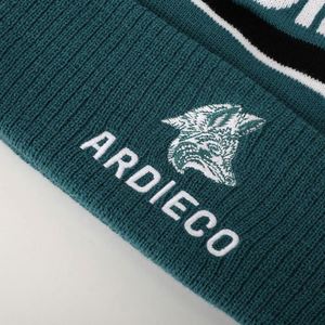 หมวกบีนนี่ไหมพรมอะคริลิก 100% คุณภาพแบบ OEM สำหรับทุกเพศ  ลายถักแบบแจ็คการ์ด  ทรงฮิปฮอป  ขอบย่น  ปักโลโก้  สำหรับผู้ใหญ่  ปรับขนาดได้ - Product Image 4